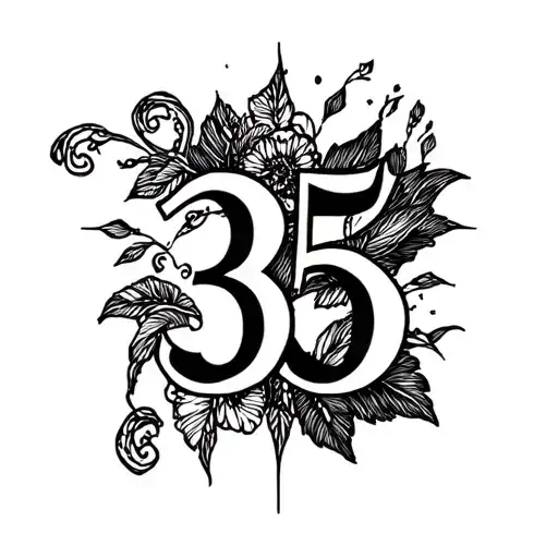 Number 35 and Br tattoo design idea
