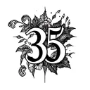 Number 35 and Br tattoo design idea