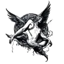 trapped in cycles, Freed by surrender  tattoo design idea