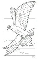 outline of peregrine falcon diving tattoo design idea
