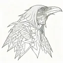 itachi uchiha in an outline of a crow   eye'sh bleeding eyes tattoo design idea