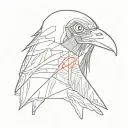 itachi uchiha in an outline of a crow   eye'sh bleeding eyes tattoo design idea