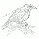 itachi uchiha in an outline of a crow   eye'sh bleeding eyes tattoo design idea