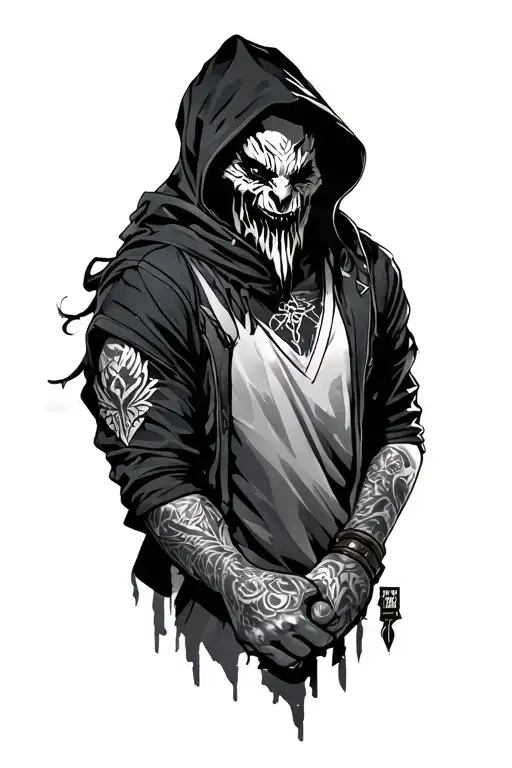 Revenant apex legends character holding tattoo design idea