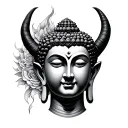 Half Buddha Half Demon tattoo design idea