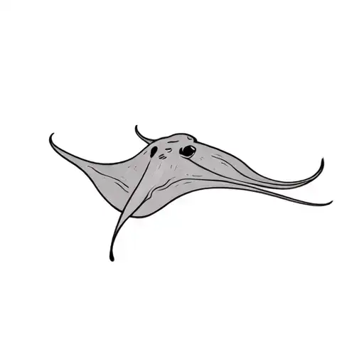 cow nose stingray swimming tattoo design idea