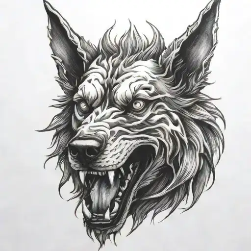 hell hound  tattoo design idea