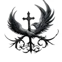 Phoenix Cross tattoo design idea