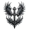 Phoenix Cross tattoo design idea