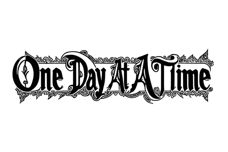 "One Day At A Time" Arm band tattoo tattoo design idea