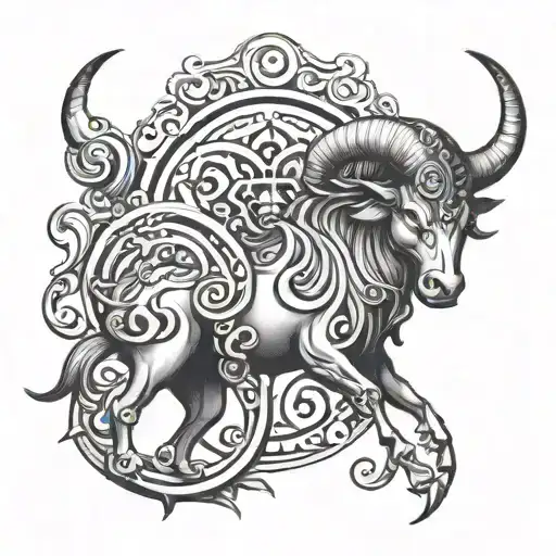 Taurus Aries Virgo symbol incorporated tattoo design idea