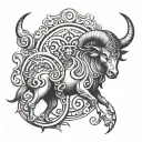 Taurus Aries Virgo symbol incorporated tattoo design idea