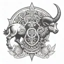 Taurus Aries Virgo symbol incorporated tattoo design idea