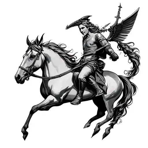ambitious benevolent sagittarius tattoo design idea
