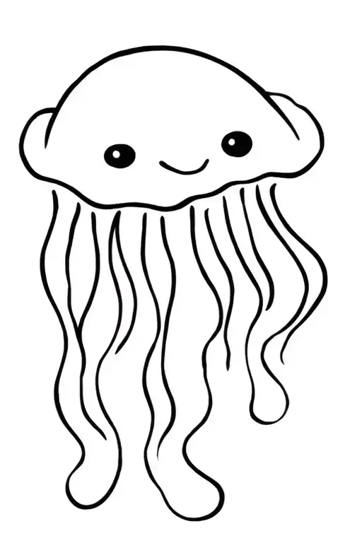 🪼 jelly fish outline tattoo just.like this emoji only.outline tattoo design idea