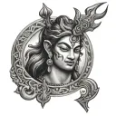 shiva trident tattoo design idea