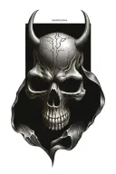 demon skull tattoo design idea