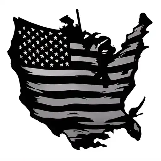 one team, one fight with a small American flag tattoo design idea