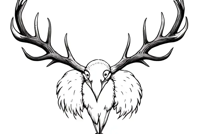 turkey fan ,antlers , family tattoo design idea
