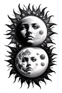 sun and moon  tattoo design idea
