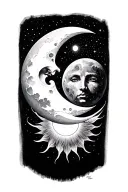 sun and moon  tattoo design idea