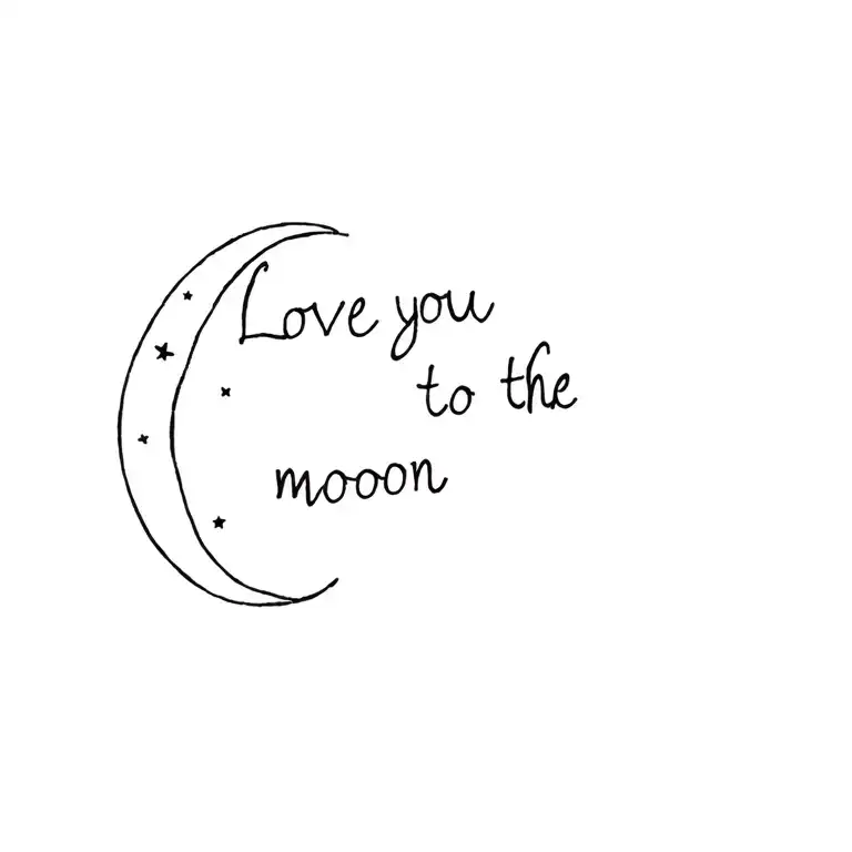 love you to the moon tattoo design idea