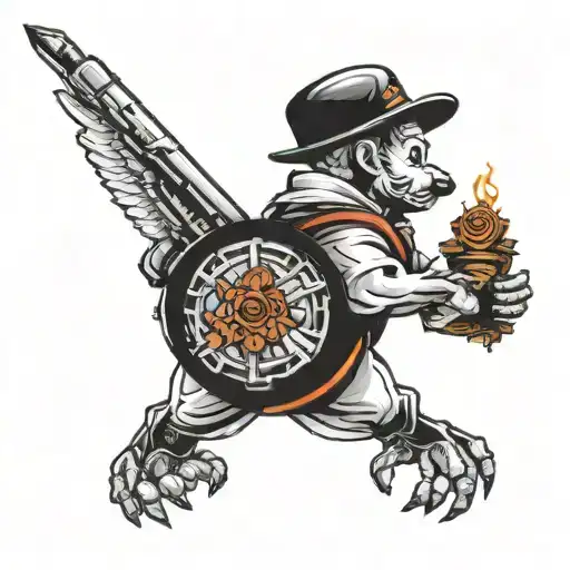 Banksy inspired graffiti piece tattoo design idea