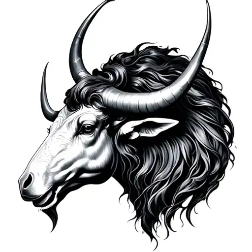 Aquarius and taurus  tattoo design idea