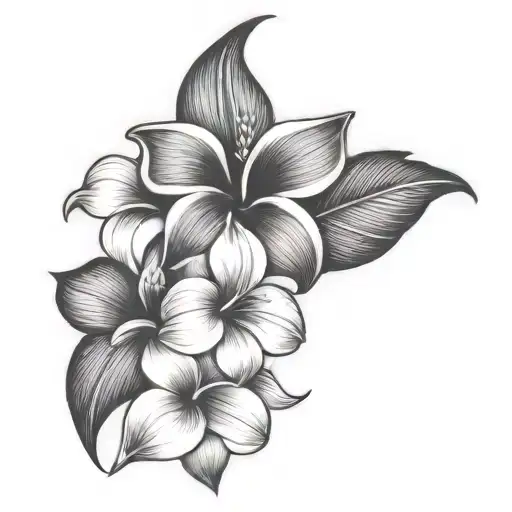 flower hawaii tattoo design idea