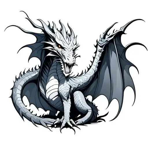 Fire And Ice Dragon tattoo design idea