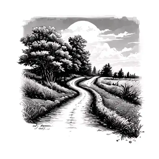 The road less traveled tattoo design idea
