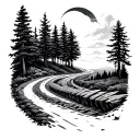 The road less traveled tattoo design idea