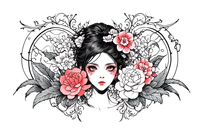 Collarbone goth emo feminine tattoo design idea