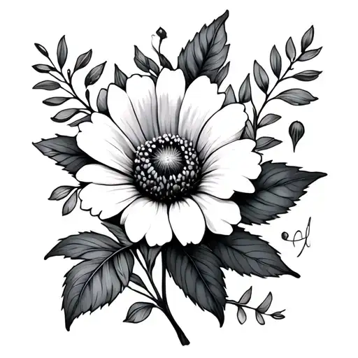 September And August Birth Flower tattoo design idea