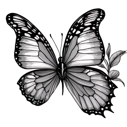 Butterfly trampstamp tattoo design idea