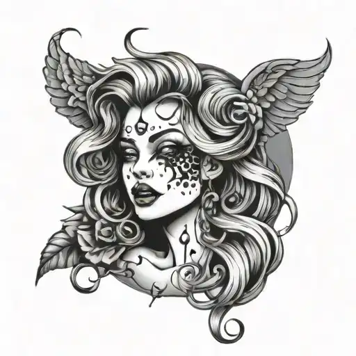 Dirty whore tattoo design idea