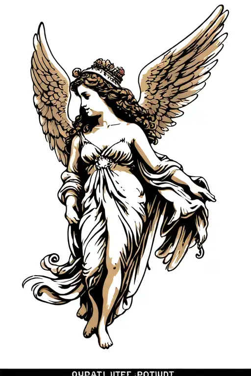 Angel looking tattoo design idea