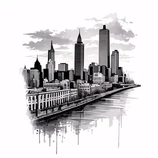 Philadelphia skyline tattoo design idea