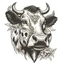 cow with NT hidden  tattoo design idea