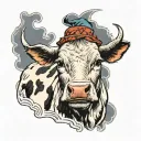cow with NT hidden  tattoo design idea