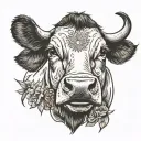 cow with NT hidden  tattoo design idea