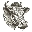 cow with NT hidden  tattoo design idea