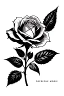 THE ROSE FROM THE VIOLATOR ALBUM BY DEPECHE MODE IN A MINIMAL CONCEPT STYLE. 13 TO 14 CM ON LEFT FOREARM tattoo design idea