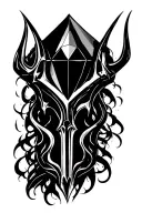Trident and black diamond tattoo design idea