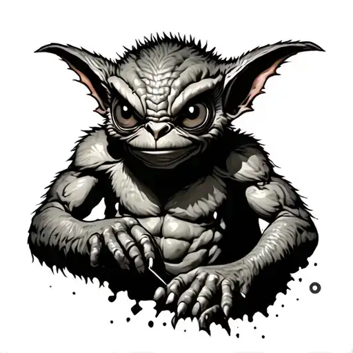 gremlin ripping out pacemaker tattoo design idea