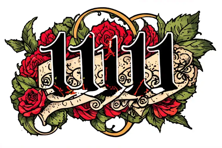 1111 numbers 11 11 tattoo design idea