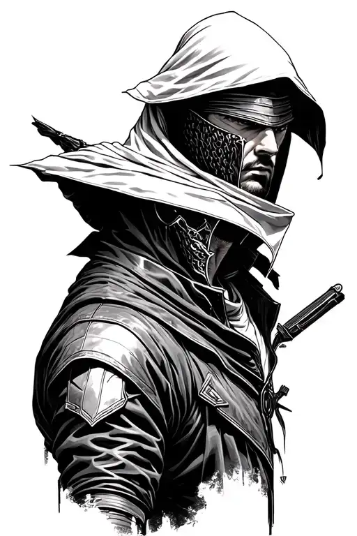 Perfect Blend of Agent 47 (Hitman), Solid Snake (Metal Gear Solid) and Ezio (Assassins Creed) tattoo design idea