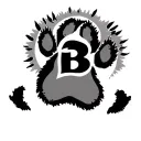 Dog paw print with B in the middle and a halo overtop tattoo design idea