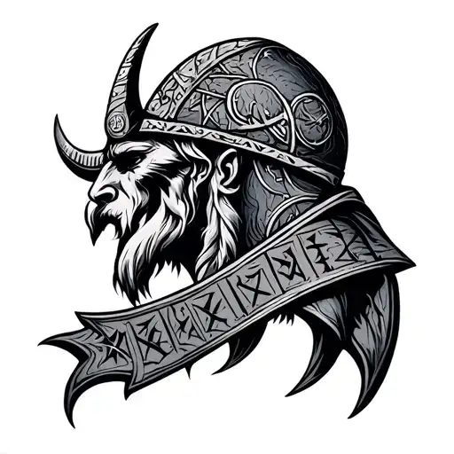 some Viking Symbols, Lukas writen in runes engraved tattoo design idea