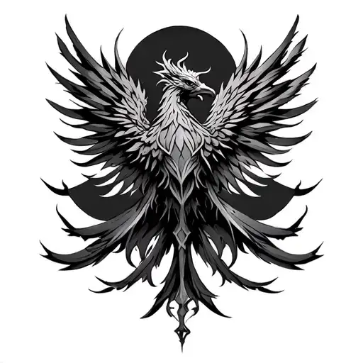 Gothic Phoenix tattoo design idea